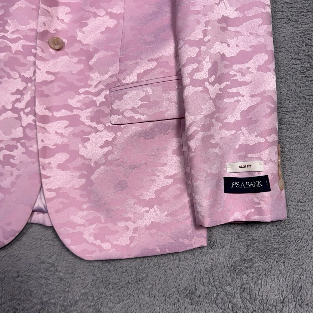 Jos A Bank Sport Coat Mens 38S Peak Blazer Slim Fit Camouflage Suit Jacket